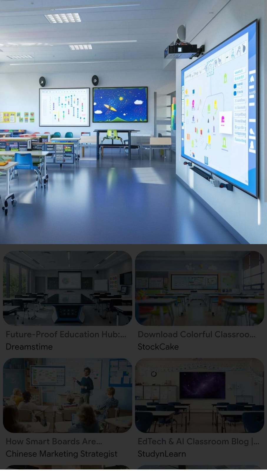 Interactive smart displays, projectors and projection screens for modern classrooms